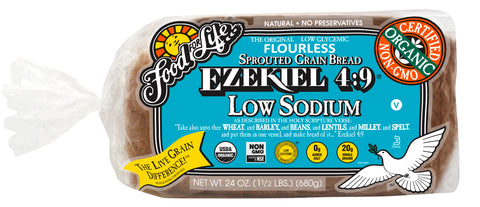 Food For Life Organic Ezekiel 4:9 Low Sodium Sprouted Whole Grain Bread, 24 Oz (Pack of 6)