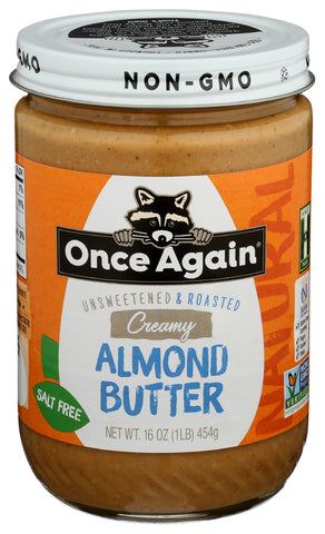 Once Again Natural Creamy Almond Butter 16 oz, (Pack of 6)