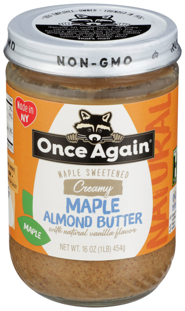 Once Again Natural, Maple Almond Butter With Natural Vanilla Flavor, 16 OZ (Pack of 6)
