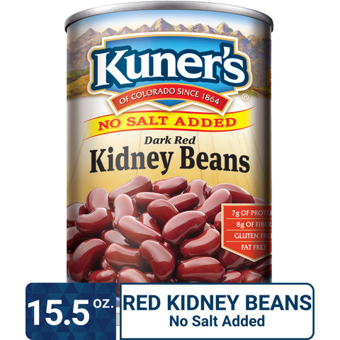 Kuner's Kidney Beans No Salt Added, 15.5oz (Pack of 12)