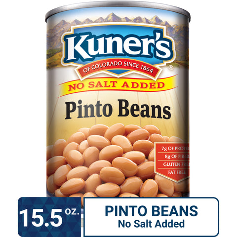 Kuner's Pinto Beans No Salt Added, 15.5oz (Pack of 12)
