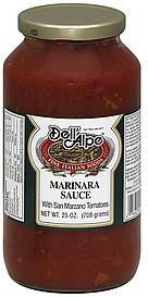 Dell Alpe Marinara Sauce, 25 OZ, (Pack of 6)