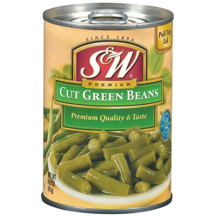 S&W Cut Green Beans 14.5 Oz Pull-Top (Pack of 24)