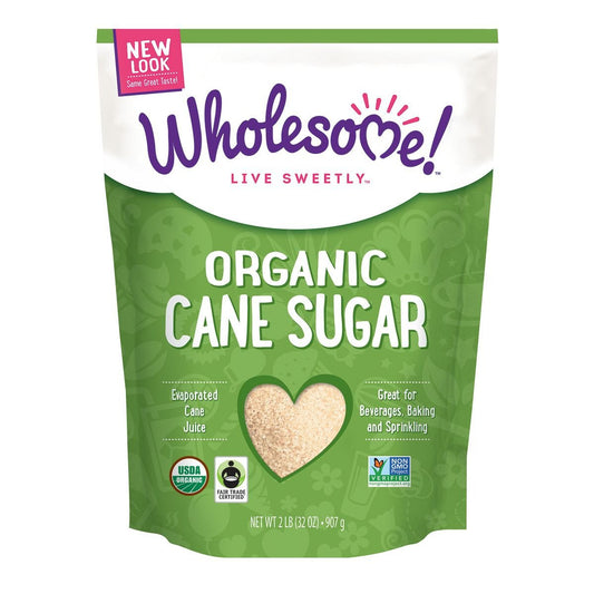 Wholesome Sweeteners Organic Cane Sugar, 2 Lb (Pack of 12)