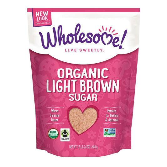 Wholesome Sweeteners Light Brown Organic Sugar, 1.5 Lb (Pack of 6)