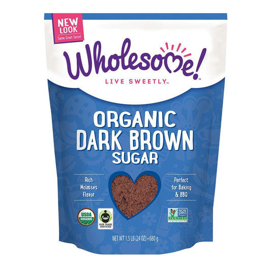 Wholesome Sweeteners Dark Brown Organic Sugar, 1.5 Lb (Pack of 6)
