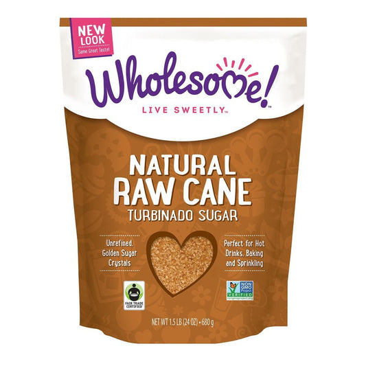 Wholesome Sweeteners Raw Cane Sugar, 24 Oz (Pack of 12)
