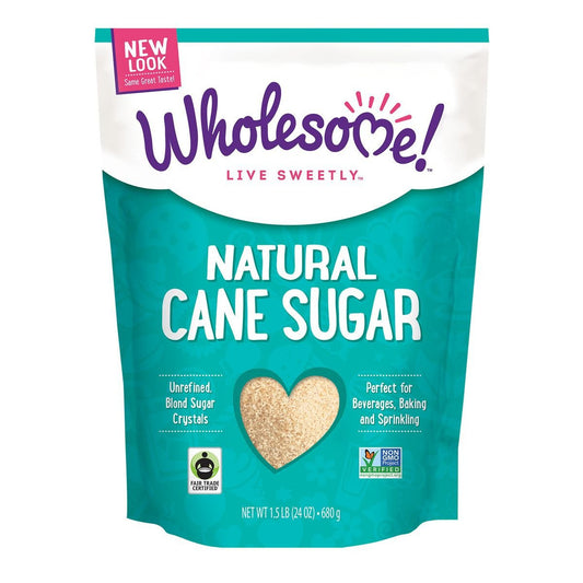 Wholesome Sweeteners Natural Cane Sugar, 24 Oz (Pack of 12)