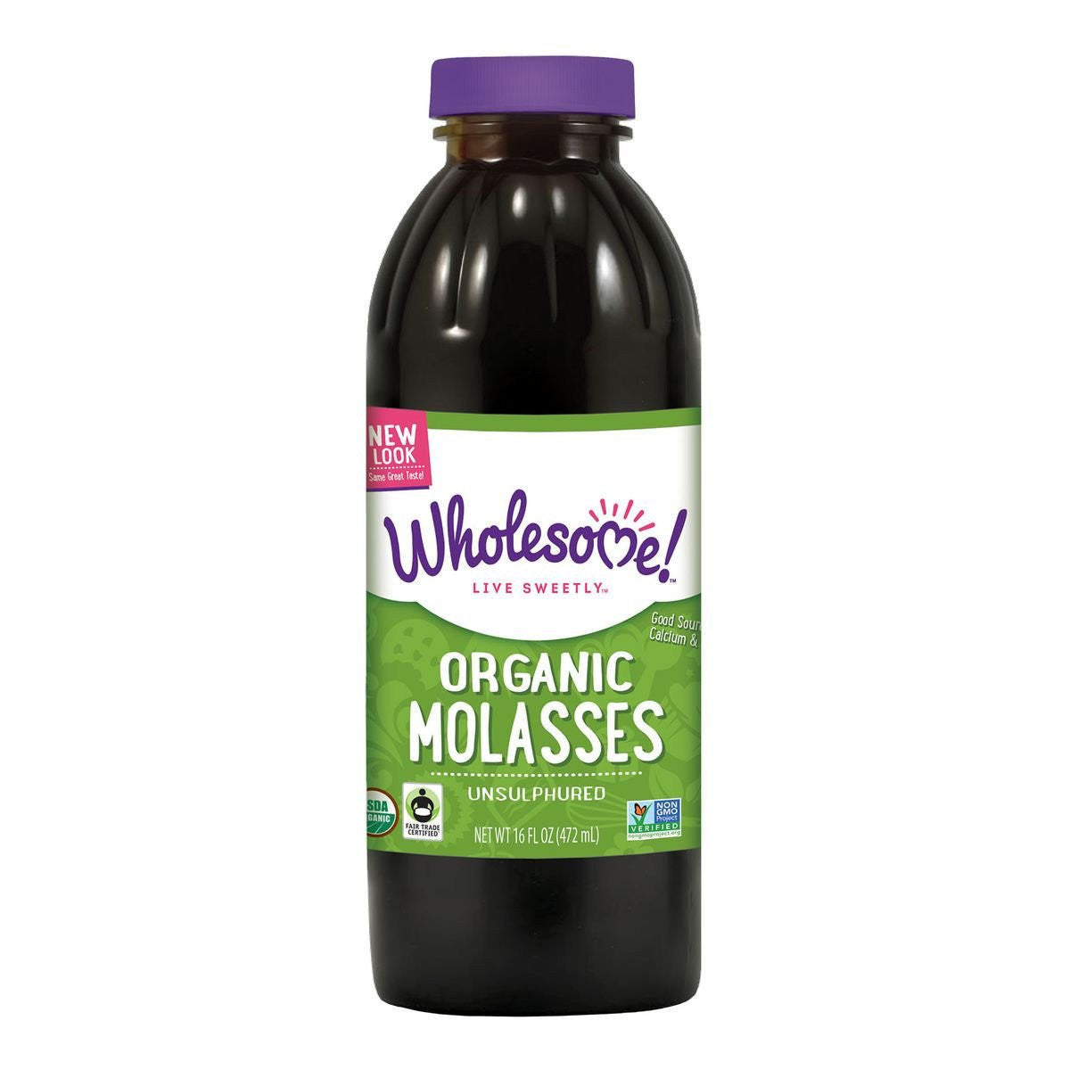 Wholesome Sweeteners Fair Trade Organic Molassas, 16 OZ (Pack of 12)