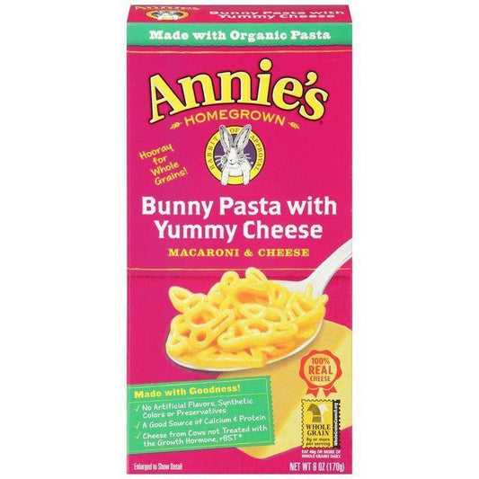 Annie's Homegrown Bunny Pasta with Yummy Cheese Macaroni & Cheese 6 Oz (Pack of 12)