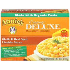 Annie's Homegrown Creamy Deluxe Shells & Real Aged Cheddar Sauce Macaroni Dinner 11 Oz (Pack of 12)