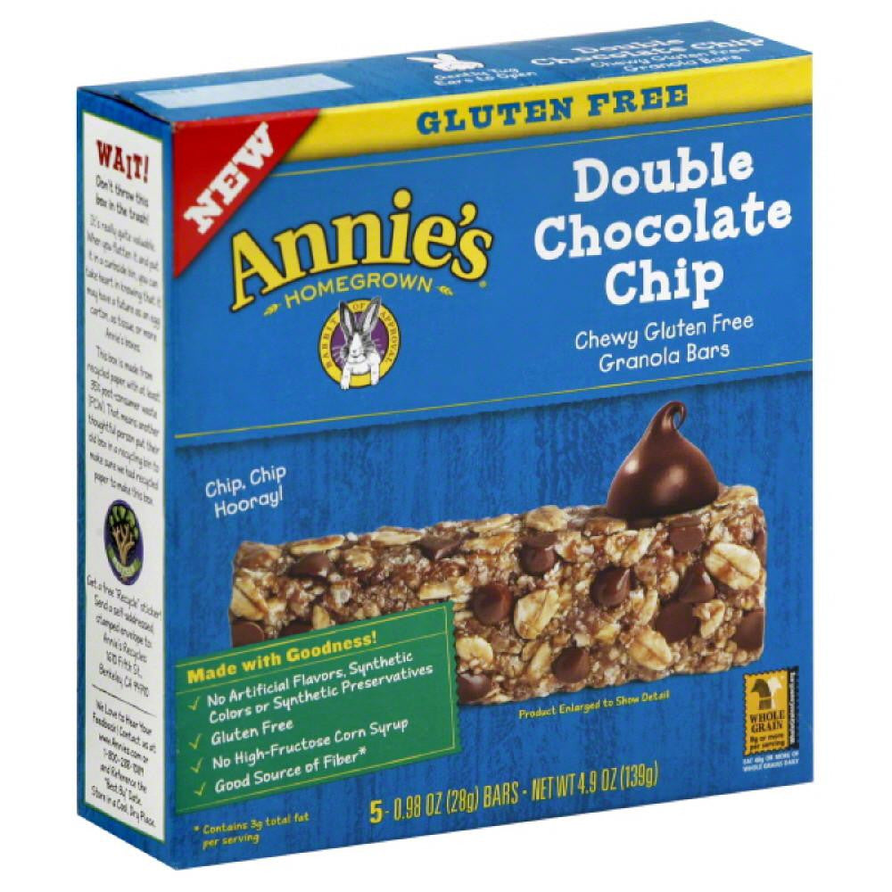 Annies Double Chocolate Chip Chewy Gluten Free Granola Bars, 4.9 Oz (Pack of 12)