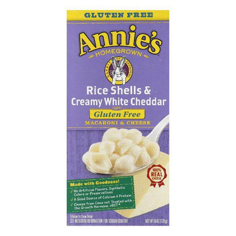 Annies Rice Shells & Creamy White Cheddar Macaroni & Cheese, 6 Oz (Pack of 12)