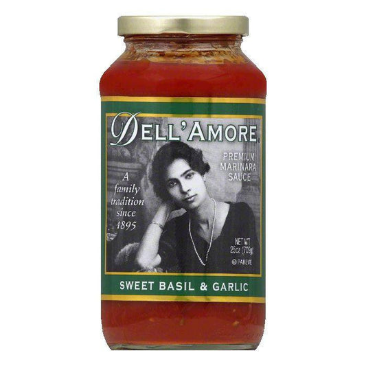 Dell Amore Pasta Sauce Basil & Garlic, 25 OZ (Pack of 6)