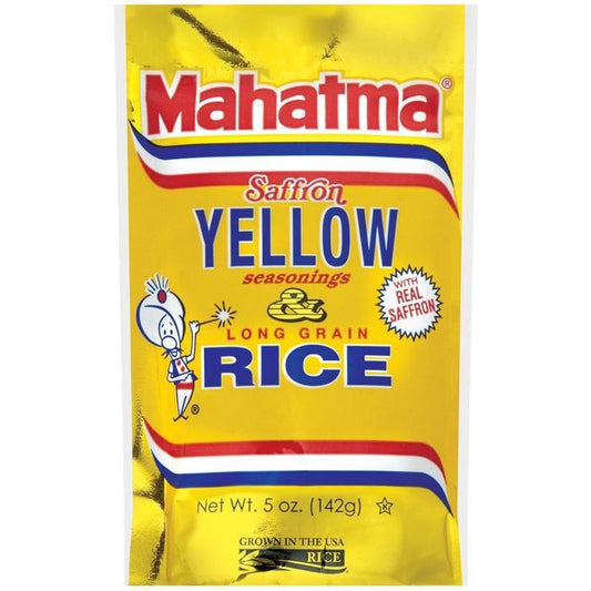Mahatma Saffron Yellow Seasonings & Long Grain Rice 5 Oz (Pack of 12)