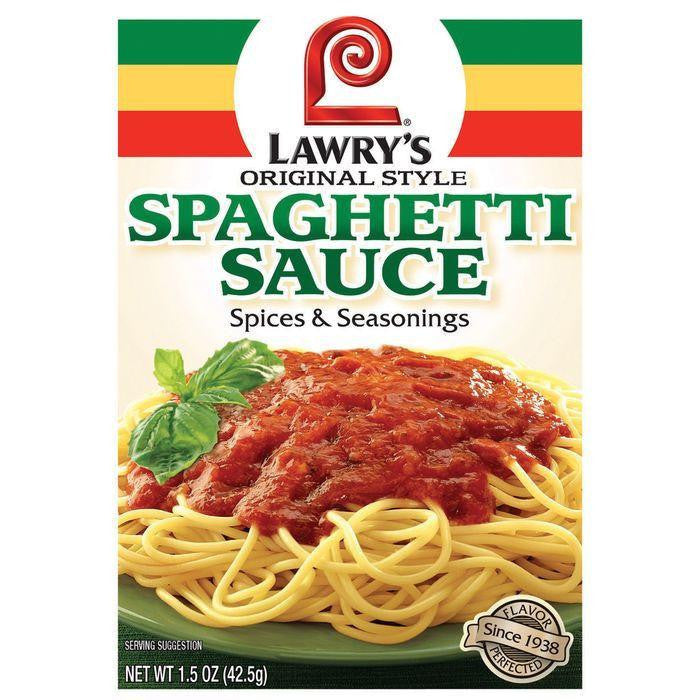 Dry Seasoning Spaghetti Sauce Original Style Lawry's Spices & Seasonings 1.5 Oz Packet (Pack of 12)