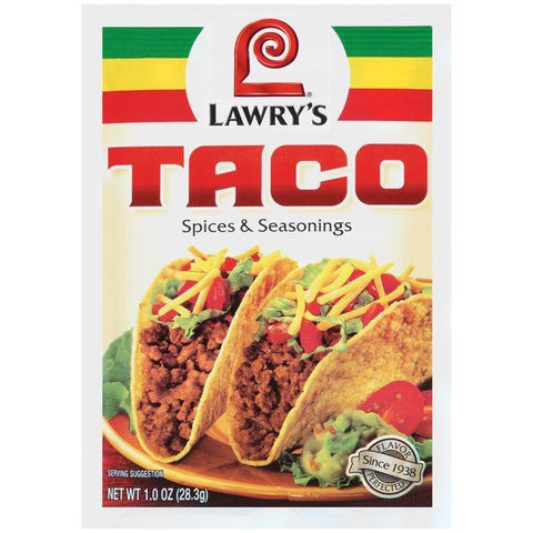 Dry Seasoning Taco Lawry's Spices & Seasonings 1 Oz Packet (Pack of 12)