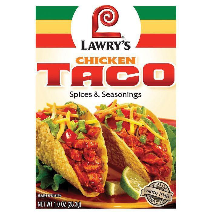 Dry Seasoning Chicken Taco Lawry's Spices & Seasonings 1 Oz Packet (Pack of 12)