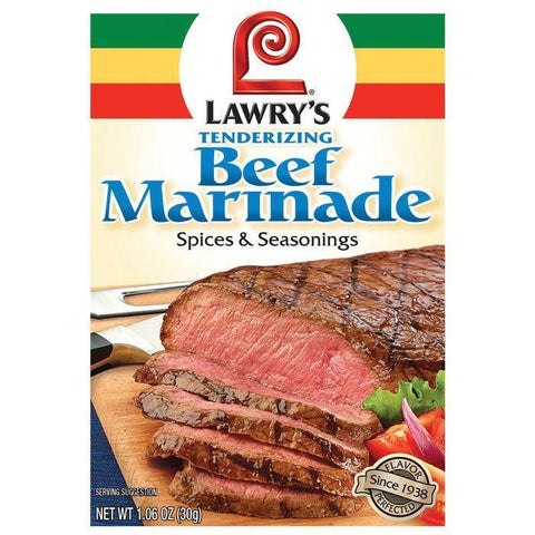 Dry Seasoning Beef Marinade Tenderizing Lawry's Spices & Seasonings 1.06 Oz Packet (Pack of 12)