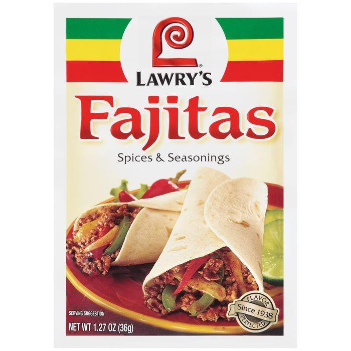 Dry Seasoning Fajitas Lawry's Spices & Seasonings 1.27 Oz Packet (Pack of 12)