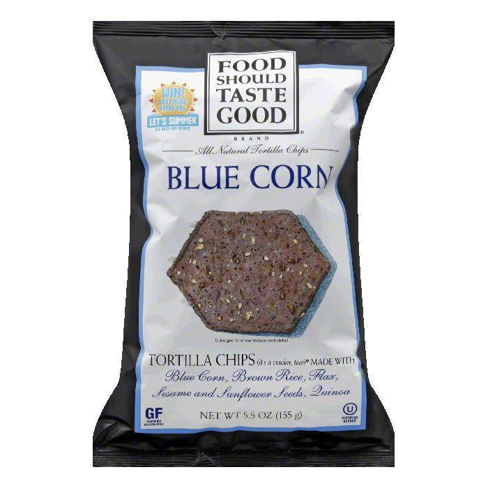 Food Should Taste Good Chip Tortilla Blue Corn, 5.5 OZ (Pack of 12)