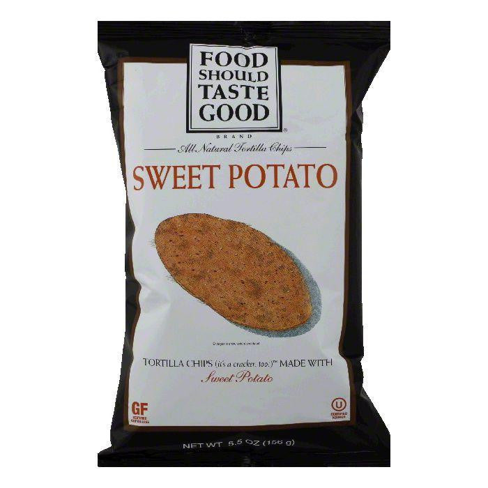Food Should Taste Good Sweet Potato Tortilla Chips 5.5 Oz Bag (Pack of 12)