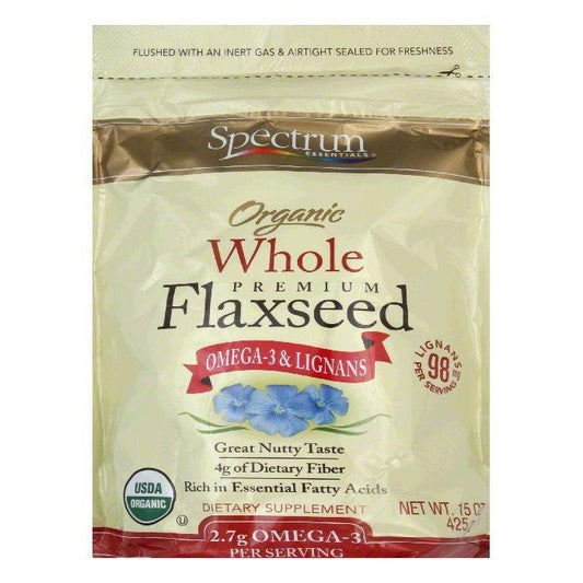 Spectrum Essentials Whole Premium Flaxseed, 0.15 OZ (Pack of 3)