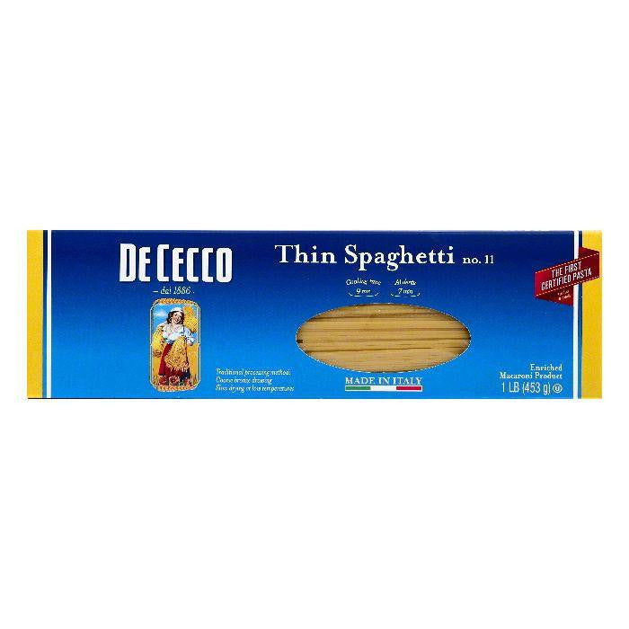 De Cecco No. 11 Thin Spaghetti, 1 lb (Pack of 20)