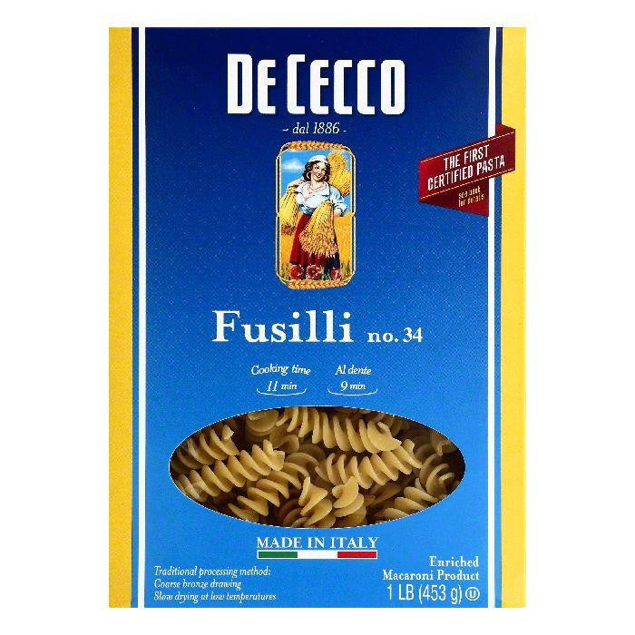 De Cecco No. 34 Fusilli, 1 lb (Pack of 12)
