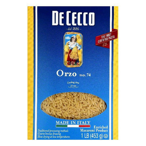 De Cecco No. 74 Orzo, 1 lb (Pack of 20)