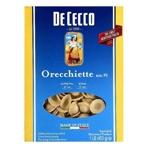 De Cecco No. 91 Orecchiette, 1 lb (Pack of 12)