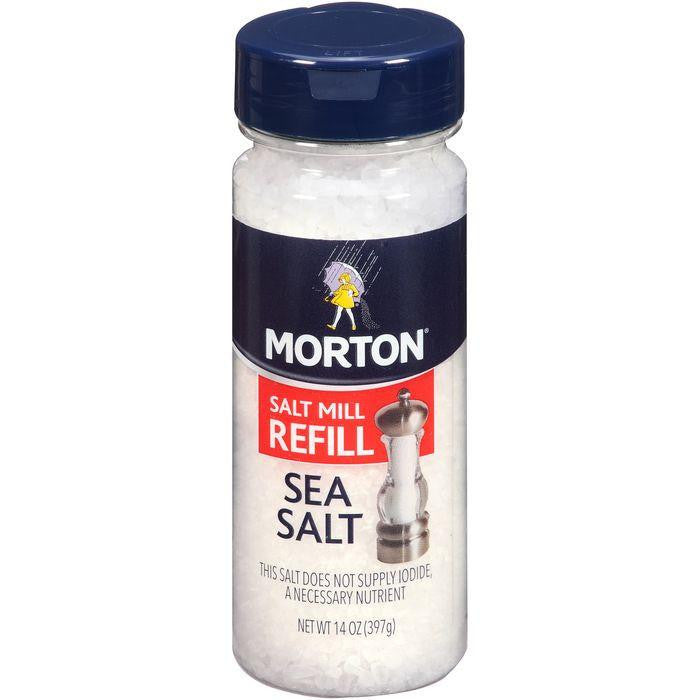 Morton Salt Mill Refill Sea Salt 14 Oz (Pack of 12)