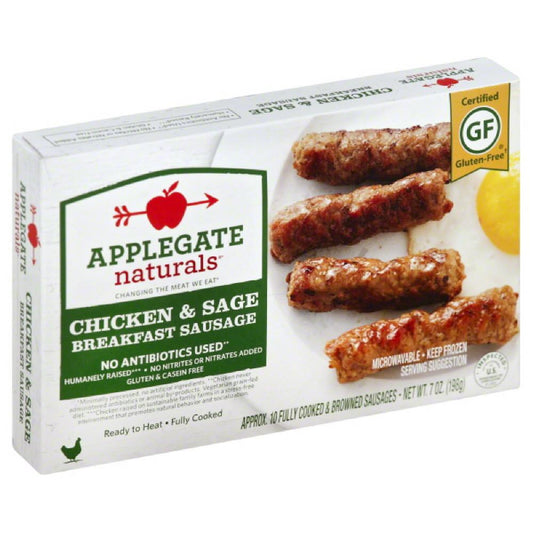 Applegate Chicken & Sage Breakfast Sausage, 7 Oz (Pack of 12)