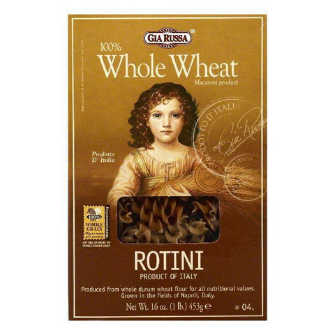 Gia Russa 4 100% Whole Wheat Rotini, 16 OZ (Pack of 12)