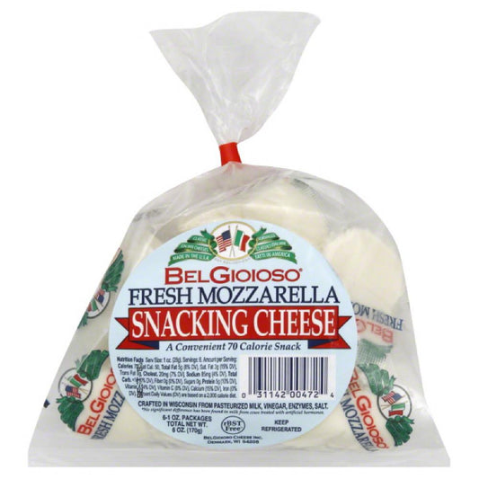 BelGioioso Fresh Mozzarella Snacking Cheese, 6 Oz (Pack of 10)