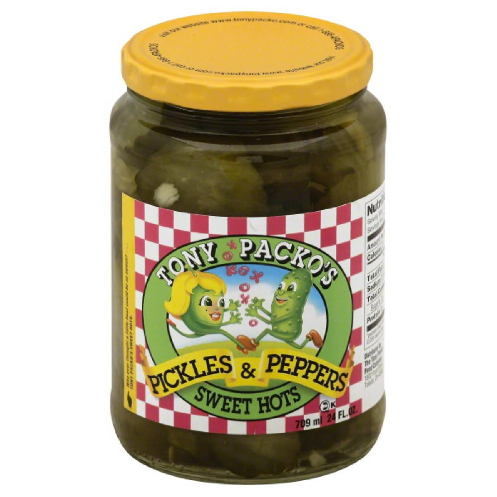 Tony Packos Sweet Hots Pickles & Peppers, 24 Oz (Pack of 12)