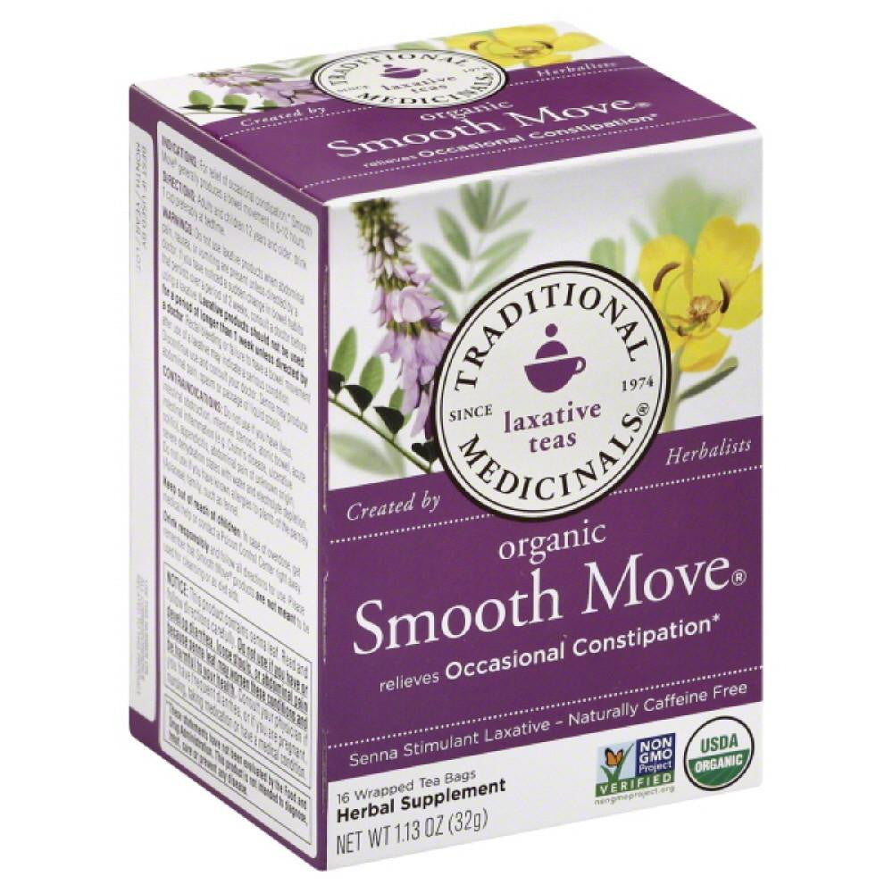 Traditional Medicinals Smooth Move Naturally Caffeine Free Herbal Tea Tea Bags, 16 Bg (Pack of 6)