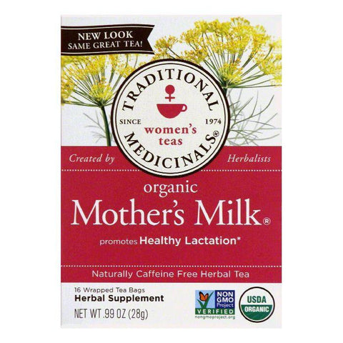 Traditional Medicinals Caffeine Free Mother's Milk Organic Herbal Tea, 16 ea (Pack of 6)