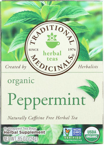 Traditional Medicinals Organic Peppermint Herbal Tea, 16 Bg (Pack of 6)