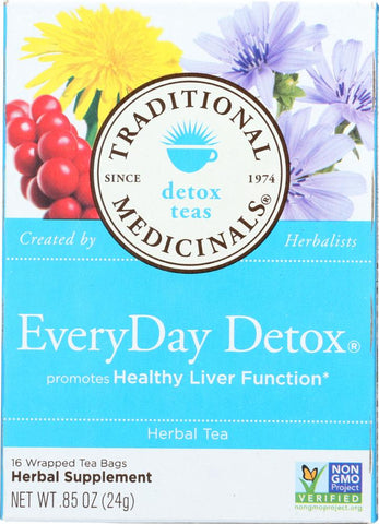 Traditional Medicinals Everyday Detox Herbal Tea, 16 Bg (Pack of 6)
