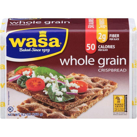 Wasa Whole Grain Crispbread 9.2 Oz Package (Pack of 12)
