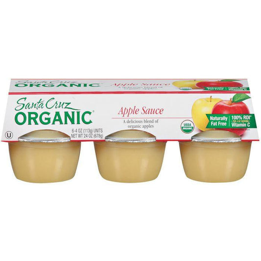 Santa Cruz Organic 4 Oz Apple Sauce 6 Pk (Pack of 12)