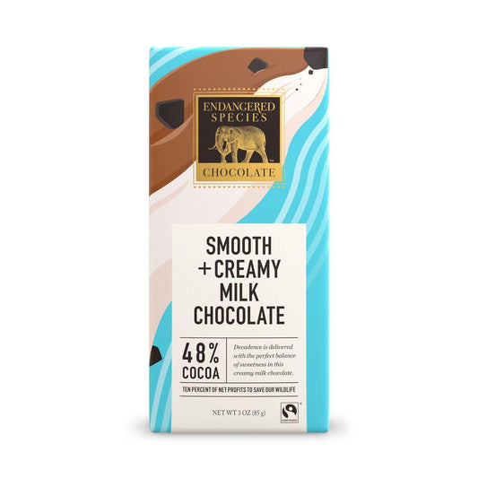 Endangered Species Chocolate, Smooth + Creamy Milk Chocolate,  48% Cocoa, 3 oz (Pack of 12)