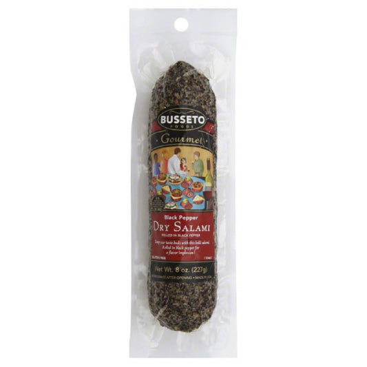 Busseto Black Pepper Dry Salami, 8 Oz (Pack of 15)