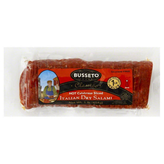 Busseto Sliced Med Hot Hot Calabrese Italian Dry Salami, 16 Oz (Pack of 12)