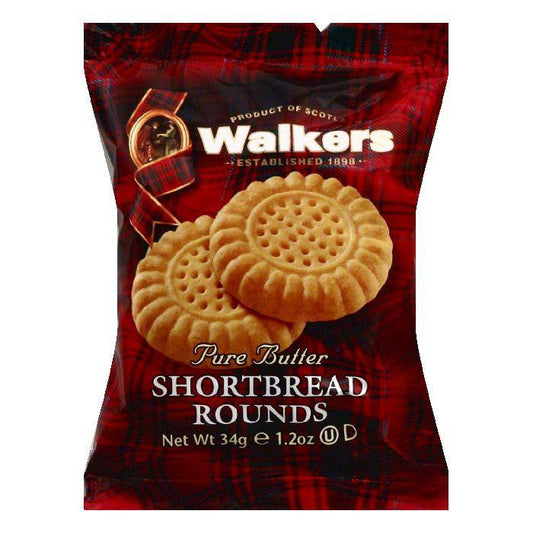 Walkers Pure Butter Shortbread Rounds, 1.2 OZ (Pack of 22)