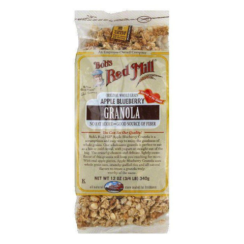 Bobs Red Mill Granola Apple Blueberry NO-FAT ADDED, 12 OZ (Pack of 4)