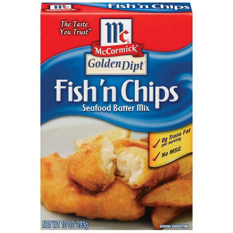 Golden Dipt Fish'n Chips Seafood Batter Mix 10 Oz (Pack of 8)