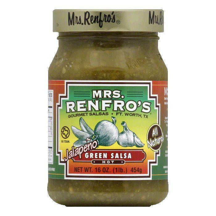 Mrs. Renfro's Salsa Green Hot, 16 OZ (Pack of 6)