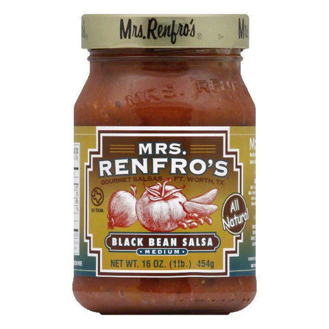 Mrs. Renfro's Salsa Black Bean, 16 OZ (Pack of 6)